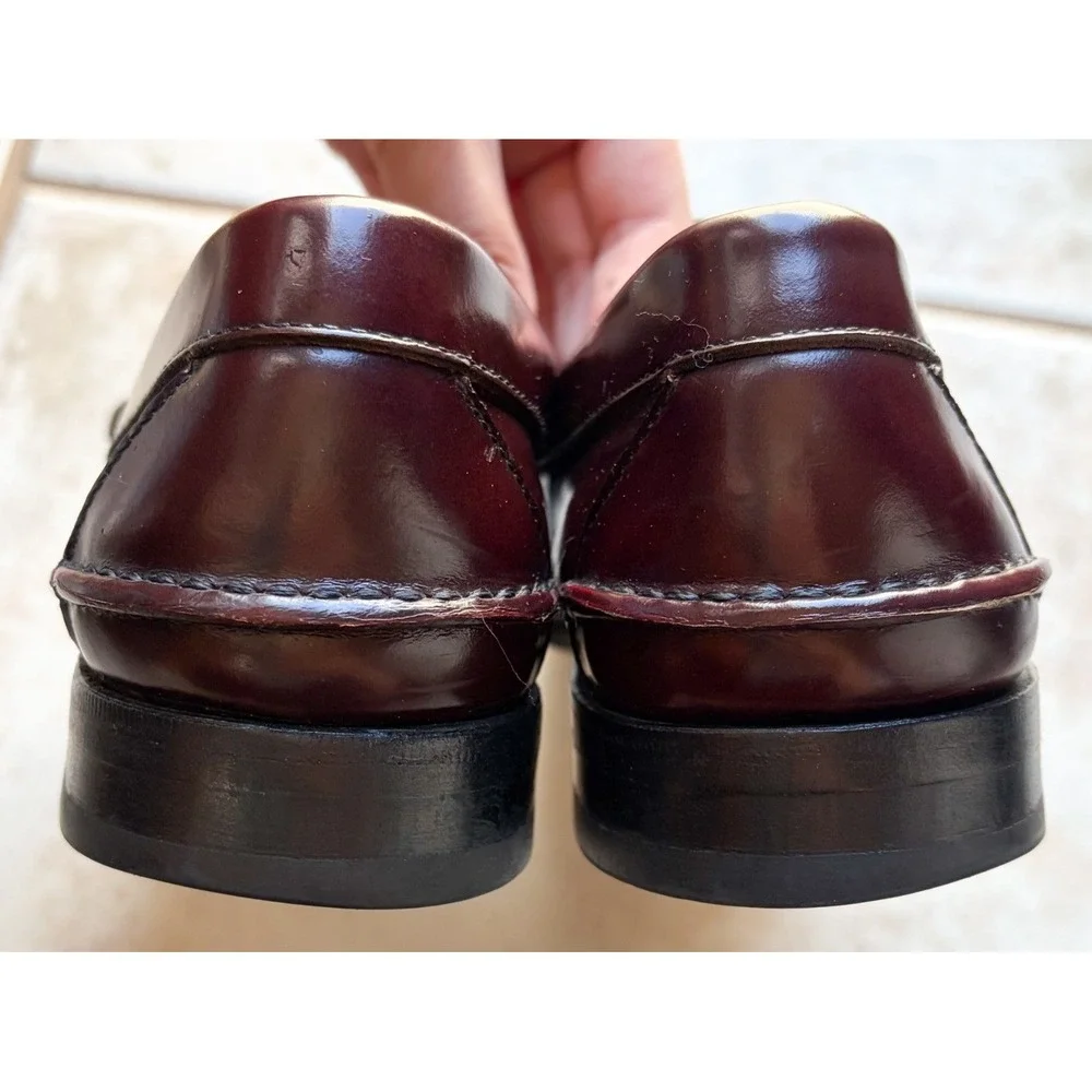 Johnston & Murphy Mens Burgundy Leather Tassel Loafers Preppy Size‎ 10